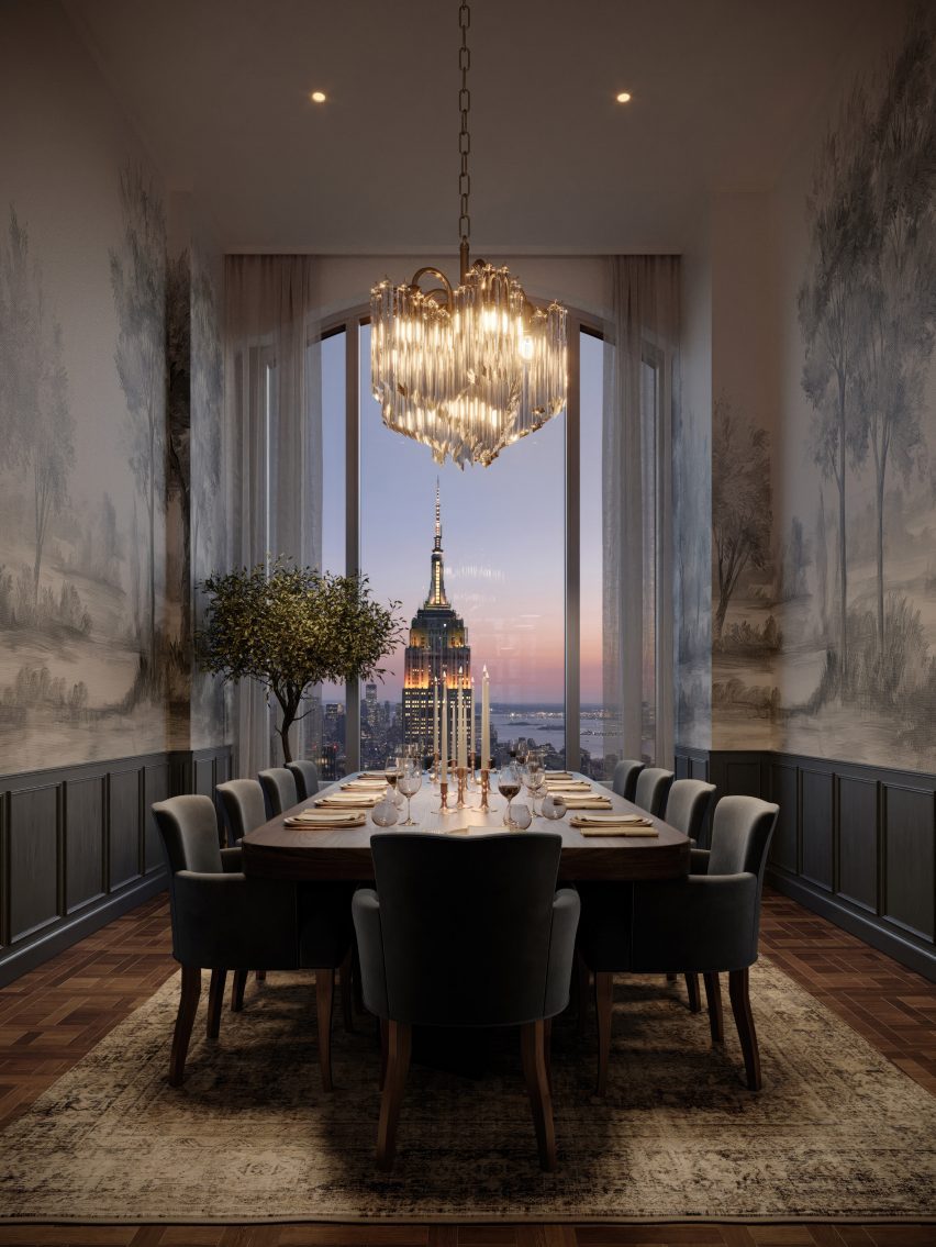 Dining room overlooking Empire State Building