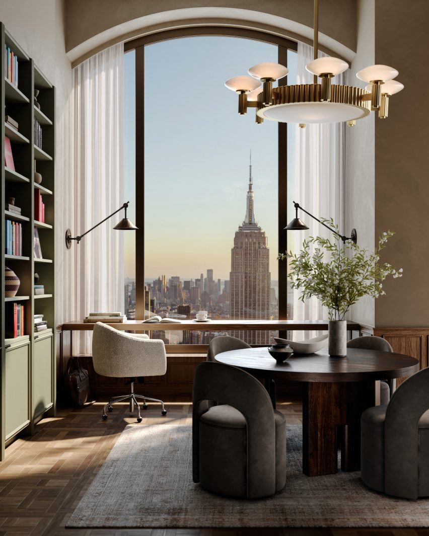 Library with large arched window