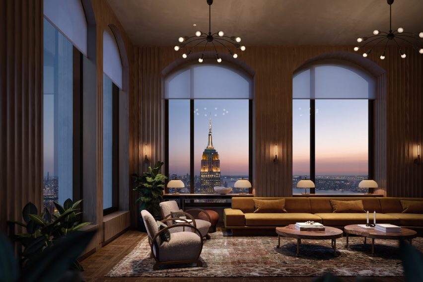 Living room in evening