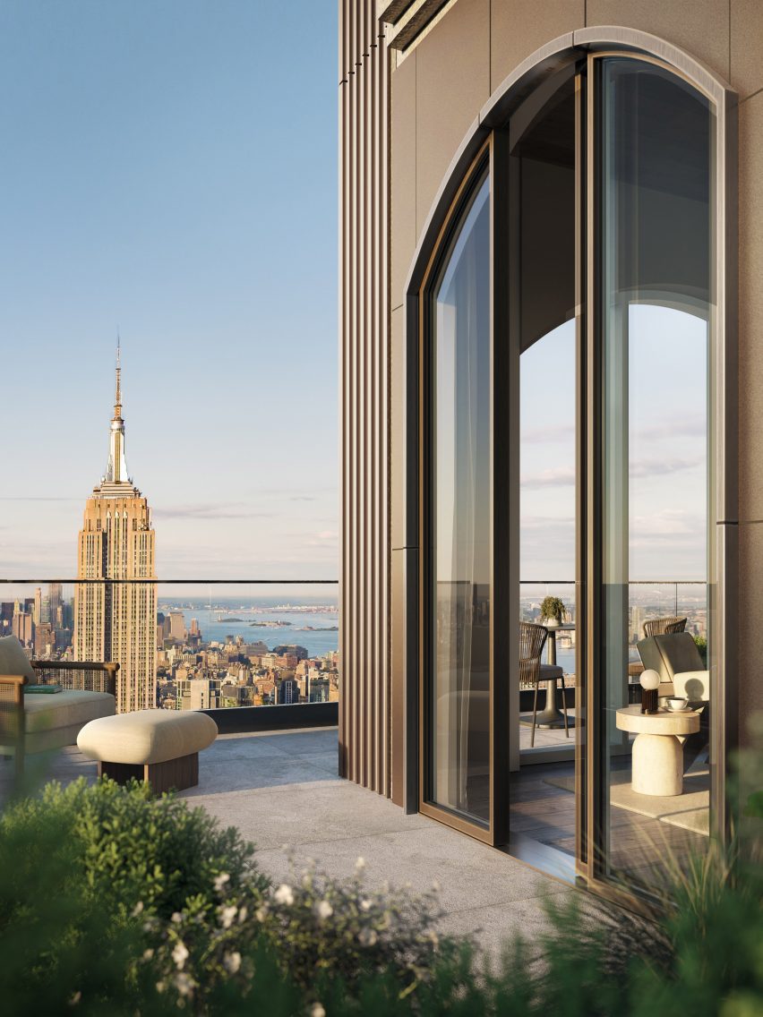 Large windows that lead onto terraces