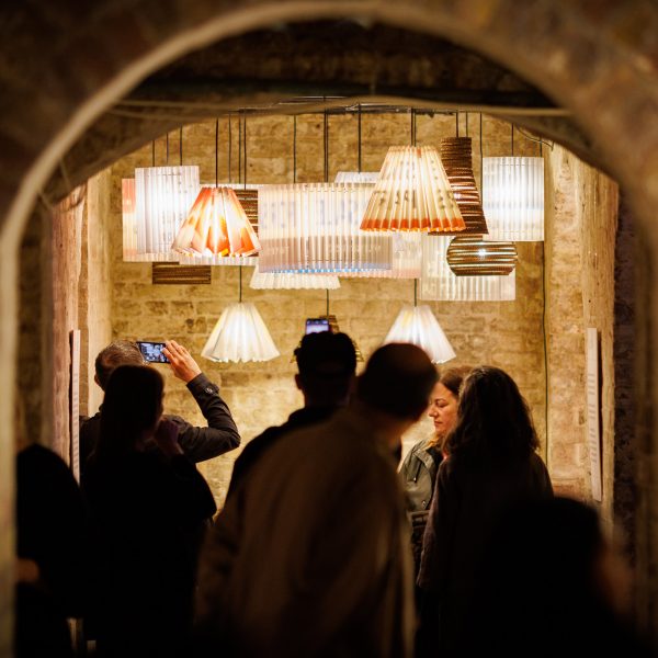 Photo of light installation in archway at Clerkenwell Design Week