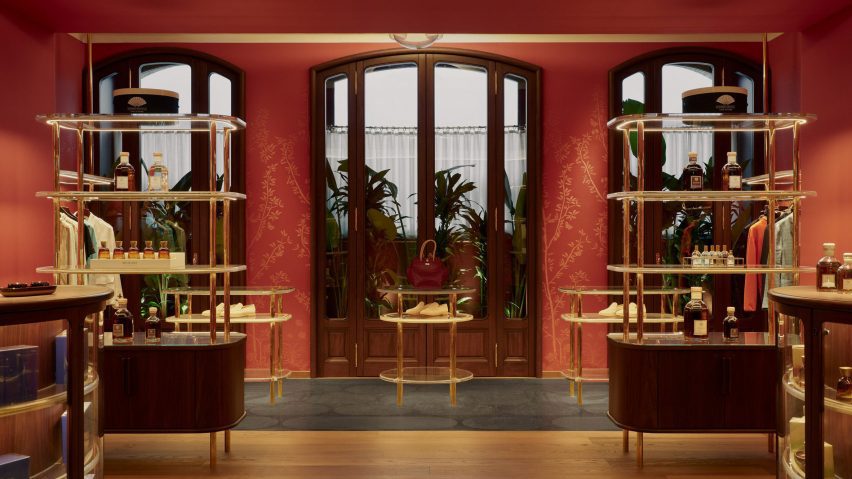 Photograph of a decorative red interior.