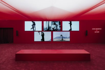 Front view of Akomfrah's installation 