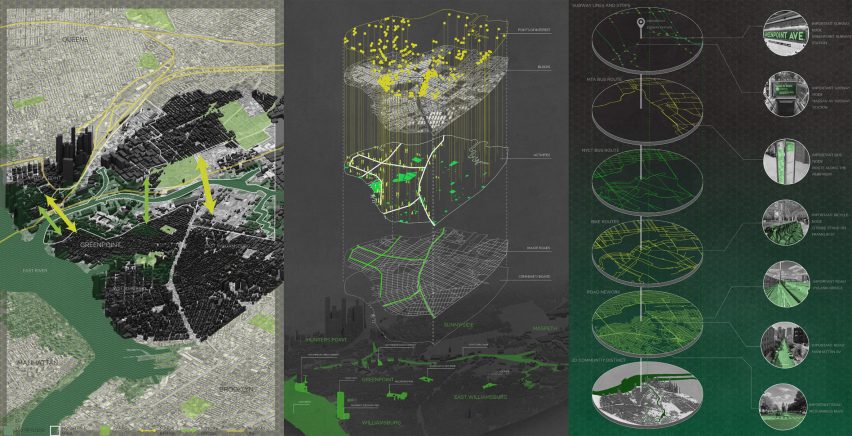 Architectural visualisation of an urban landscape.