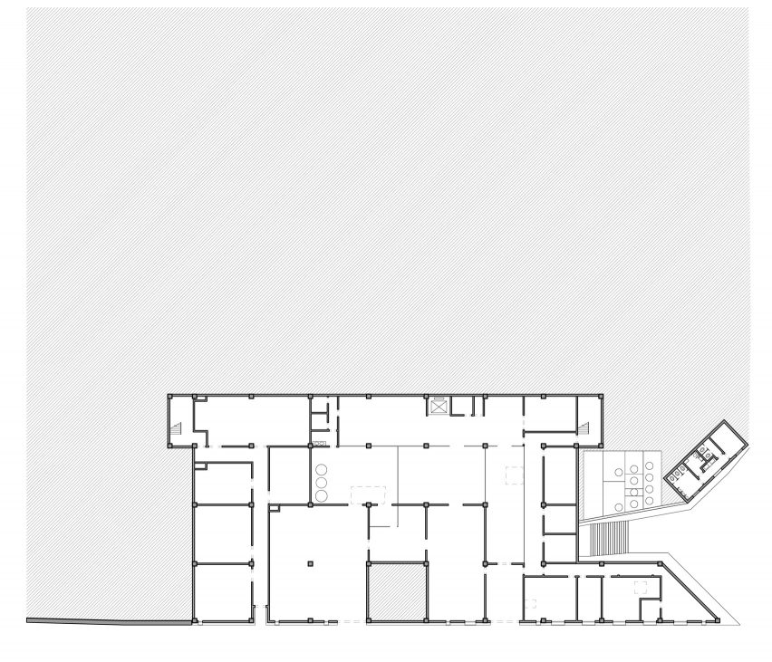 Basement plan of Quzika 1865 Winery Complex by PL-T Architecture Studio