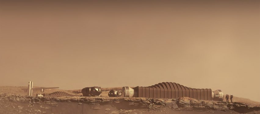Rendering of the Mars Dune Alpha Habitat on Mars