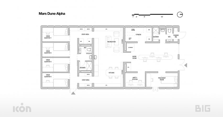 Floorplan of the Mars Dune Alpha Habitat
