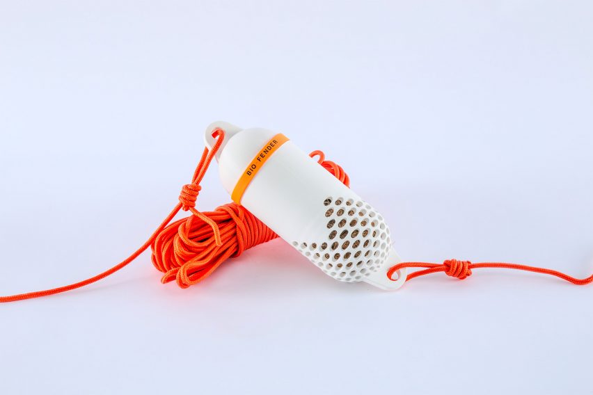 White and orange Bio-Fender by Rehan Petit