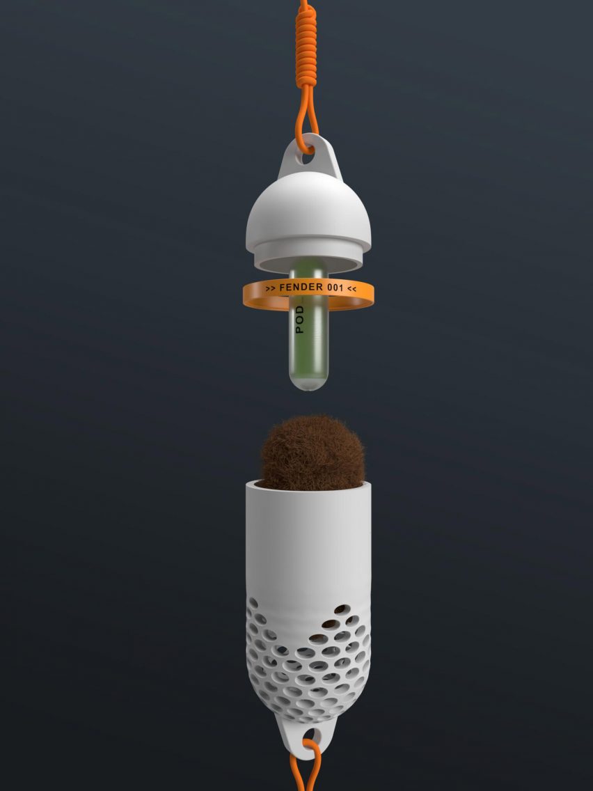 Exploded view of Bio-Fender by Rehan Petit