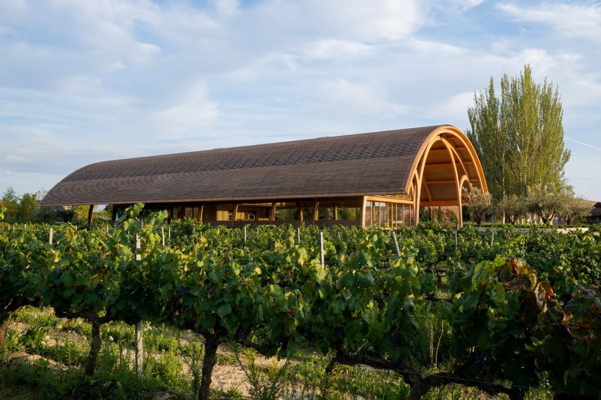 Visitor centre at Bodegas Faustino winery by Foster + Partners