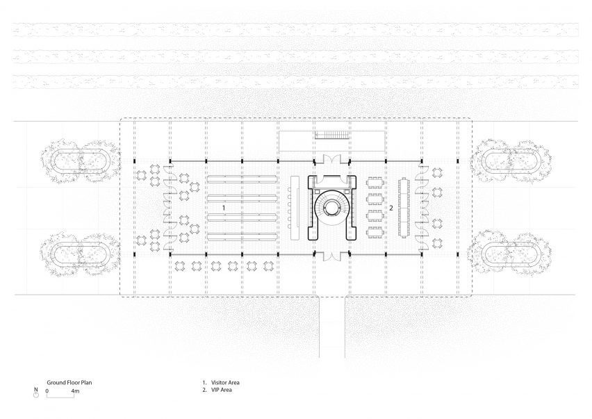 Ground floor plan of visitor centre at Bodegas Faustino winery by Foster + Partners