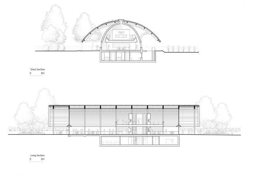 Sections of visitor centre at Bodegas Faustino winery by Foster + Partners