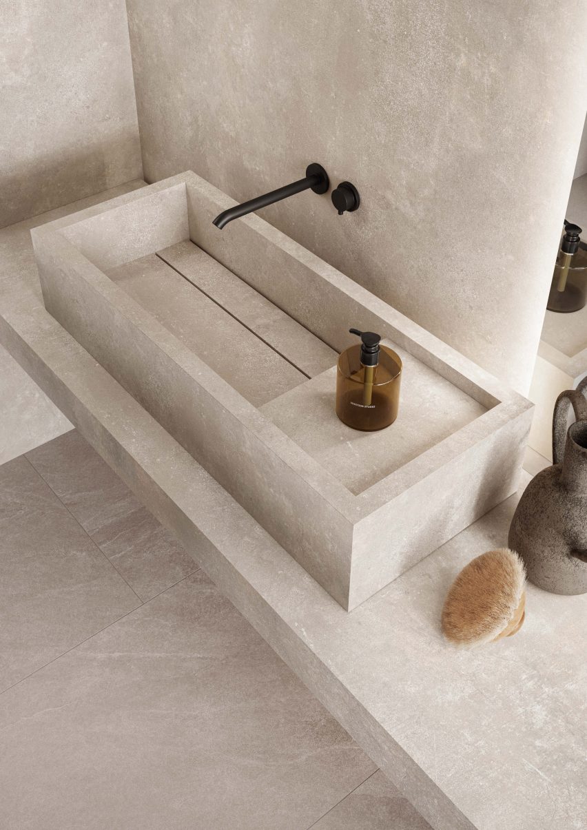 Wide basin from Casalgrande Padana's Aquatio collection