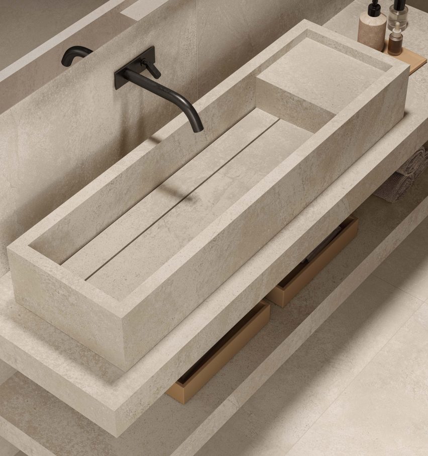 Wide basin from Casalgrande Padana's Aquatio collection