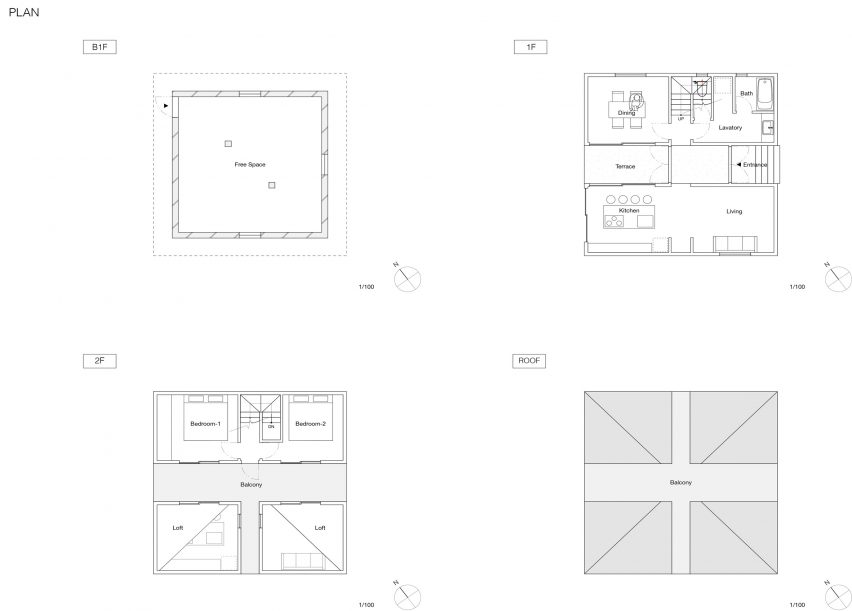 Plans Kumagaya House by Chop + Archi