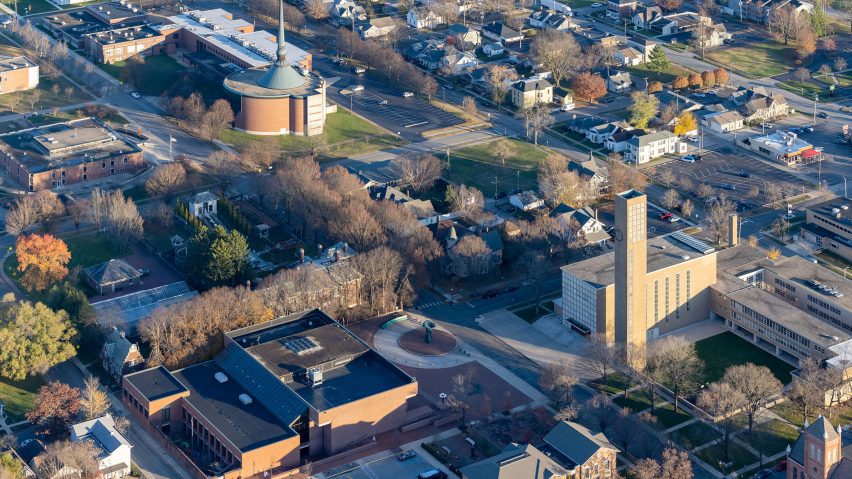 Aerial view of Columbus Indiana