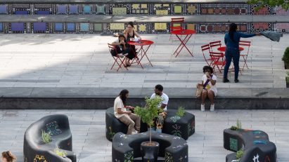 Benches in a square