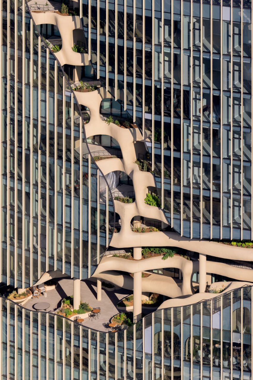 Canyon in glass apartment building