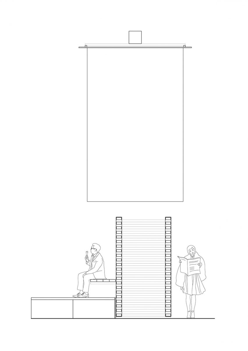 Detail drawing of Temporary Storage Garden pavilion by Semester Studio