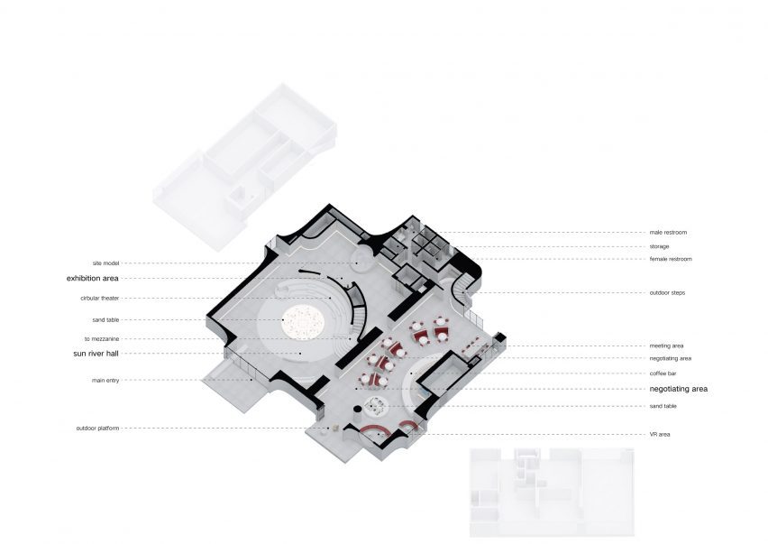 First floor axonometric of Flickering Peak by Wutopia Lab