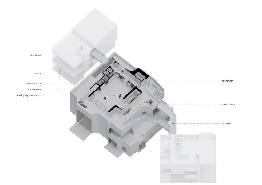 Third floor axonometric of Flickering Peak by Wutopia Lab