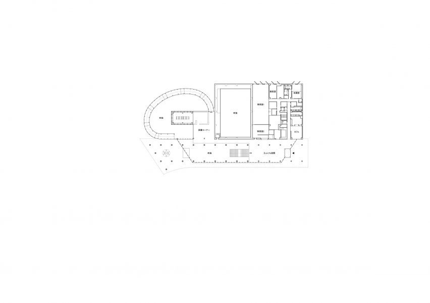 Second floor plan of Toyota City Museum by Shigeru Ban