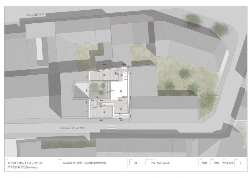 Site plan of Yama-Tani by Kengo Kuma & Associates
