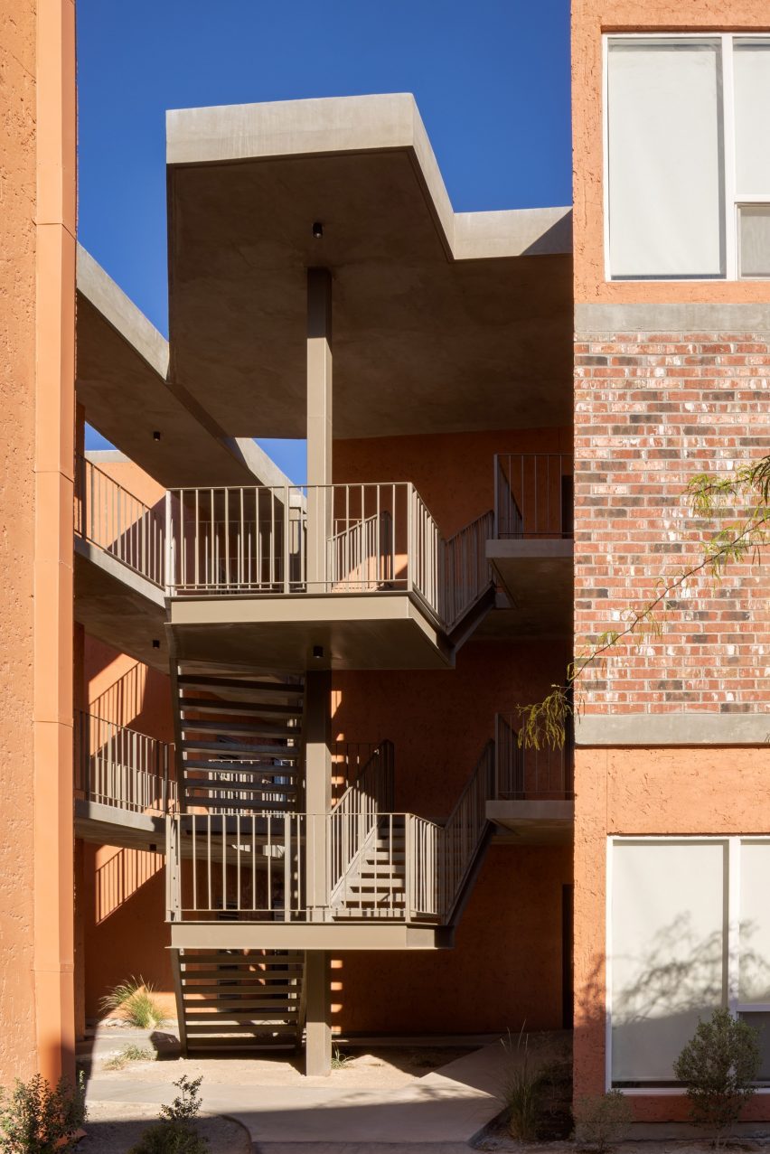 Brick apartment building