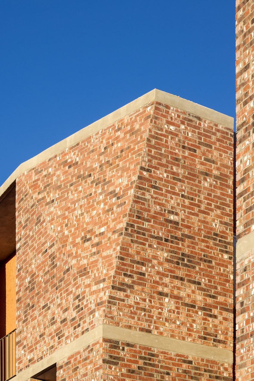 Brick apartment building
