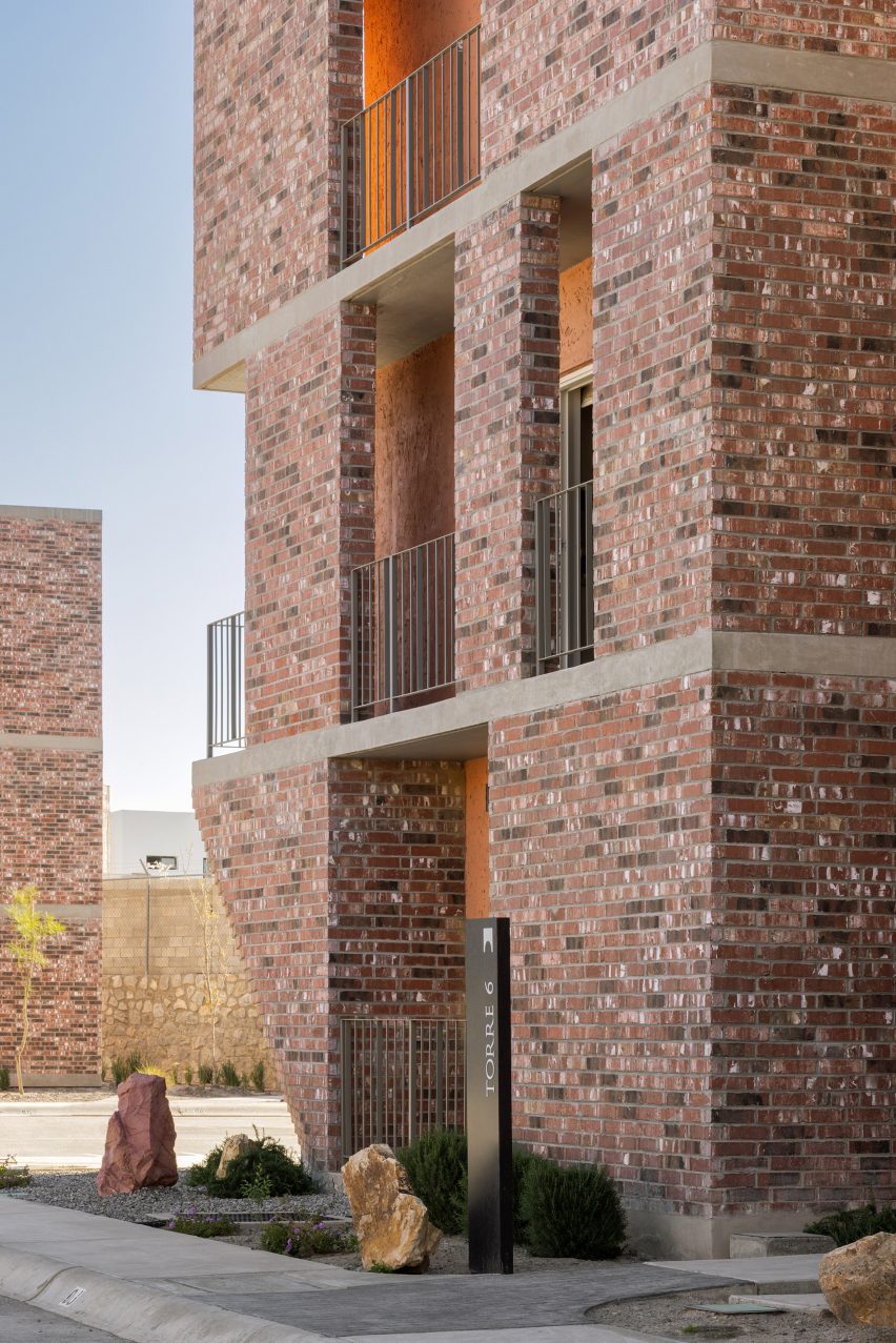 Brick apartment building