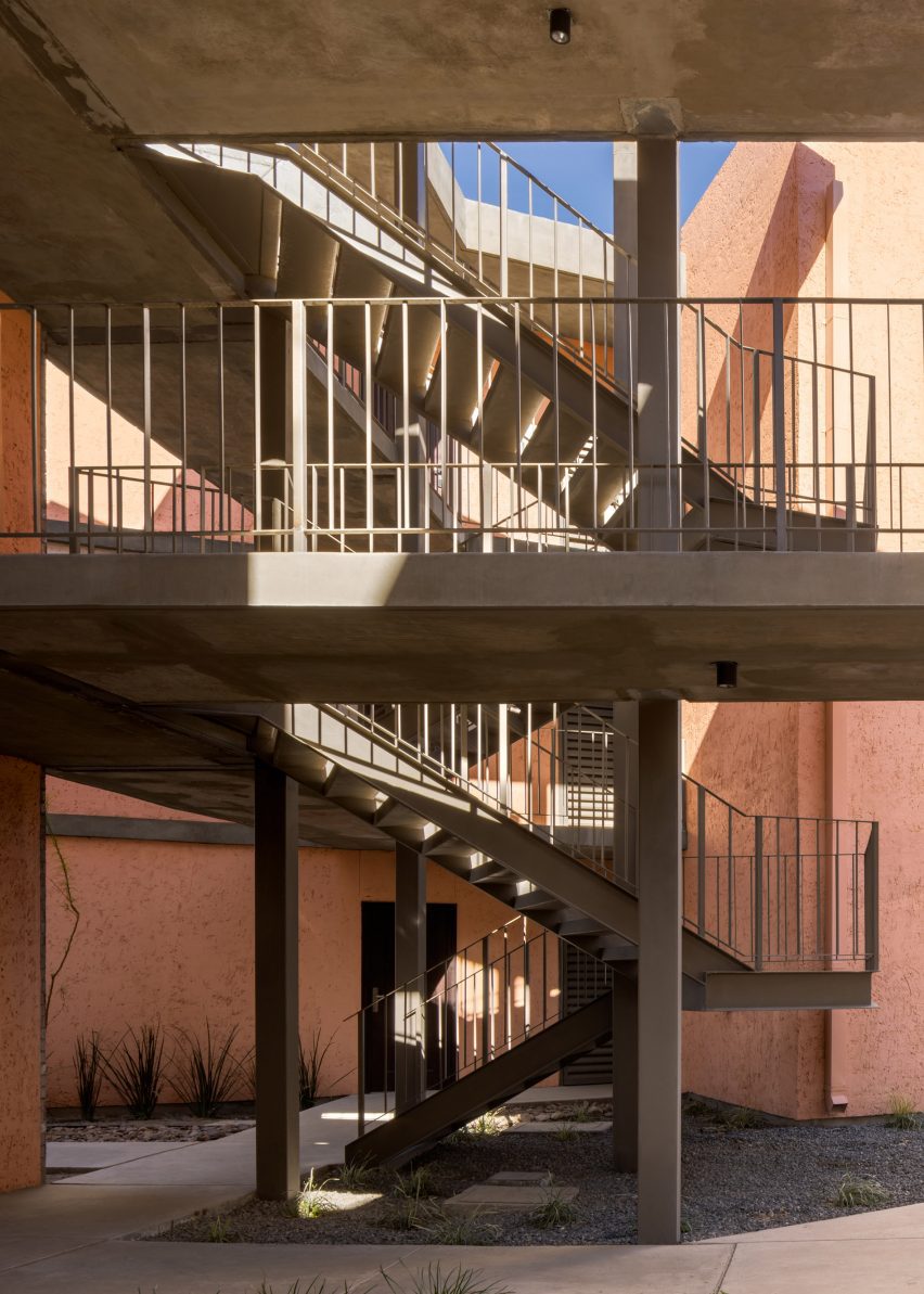 Brick apartment building