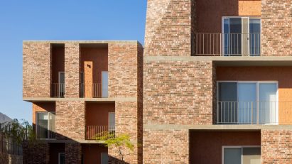 Brick apartment building