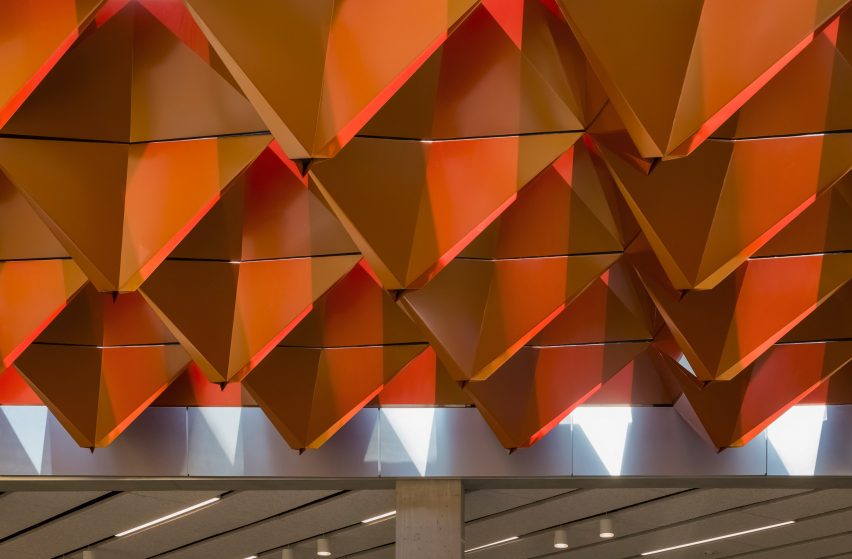 Red fins on exterior