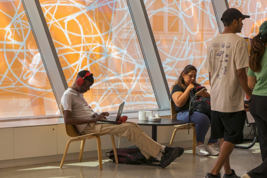 People sitting in library