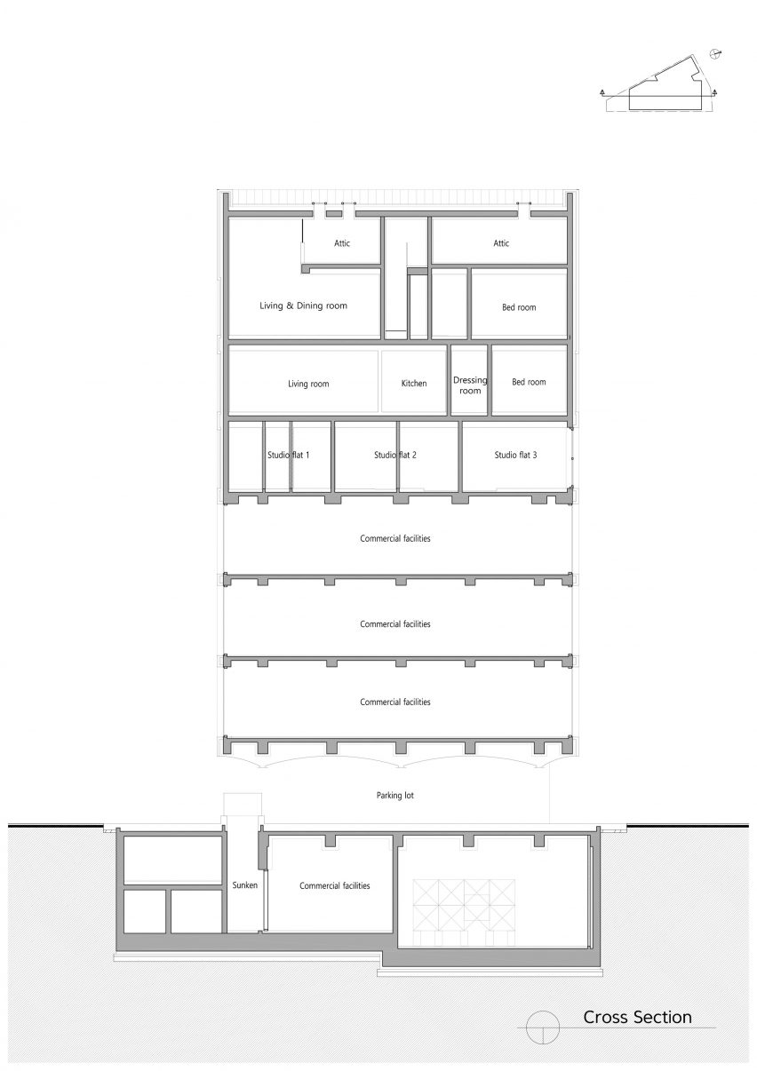 Section of Fillome Building by Sosu Architects