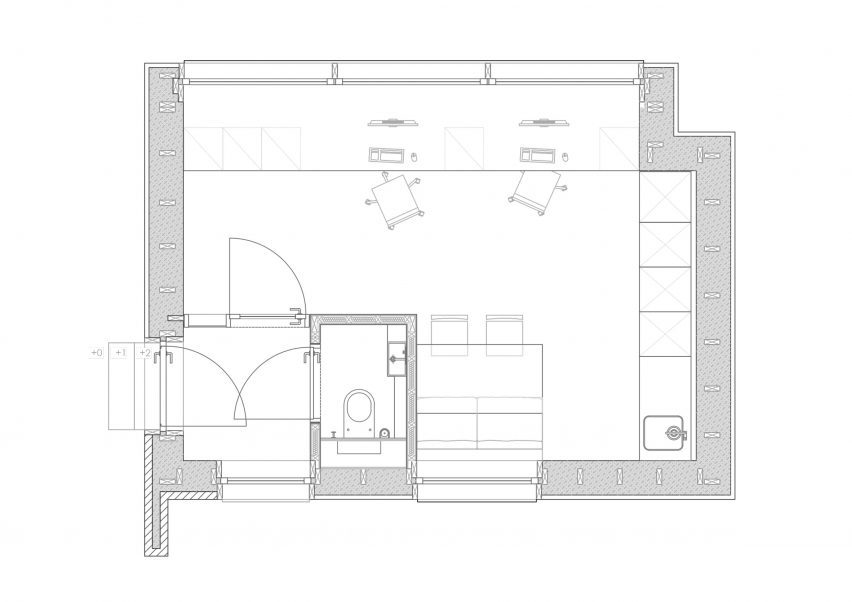 Floor plan of Van Laethem Architecten's garden studio