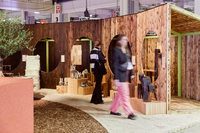 Timber installation by Yatofu featured five upcoming Nordic designers