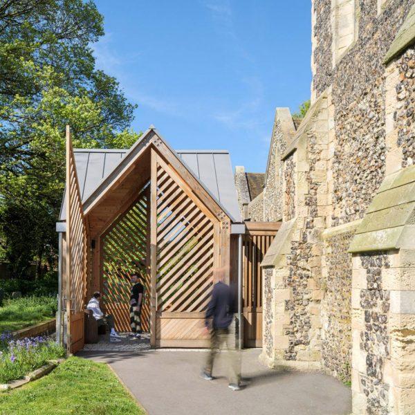 John Puttick Associates expands St Leonard’s Church with glulam porch