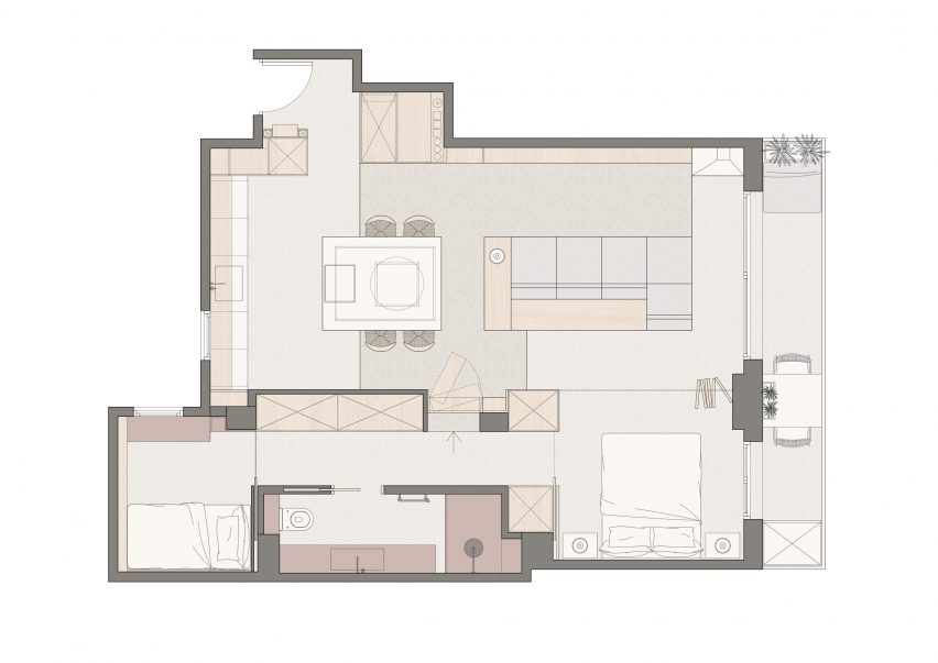 Apartment floorplan Kanso philosophy apartment