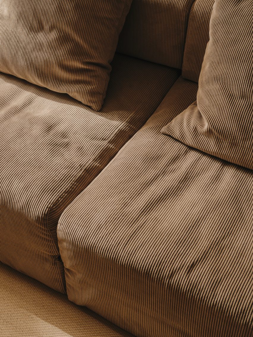Beige sofa in Spanish apartment interior