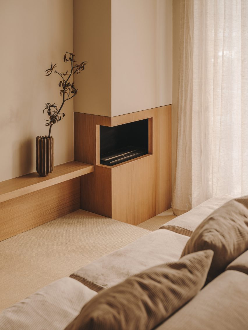 Sofa in beige living area