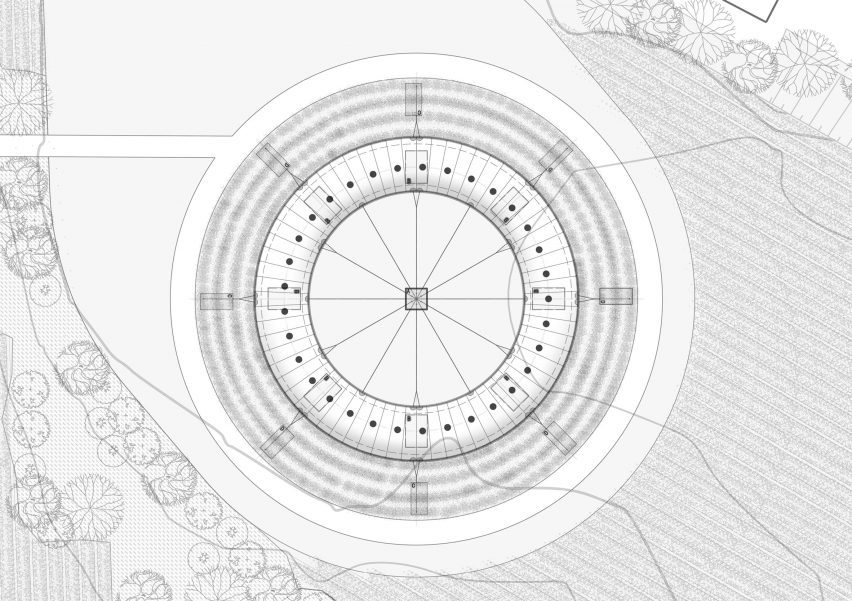 Plan of Woven Gateway and Sky Ring by Line+ Studio