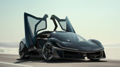 Lotus Theory 1 concept car with doors open