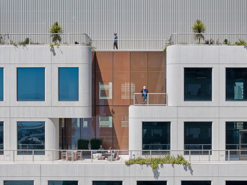 People standing on a balcony