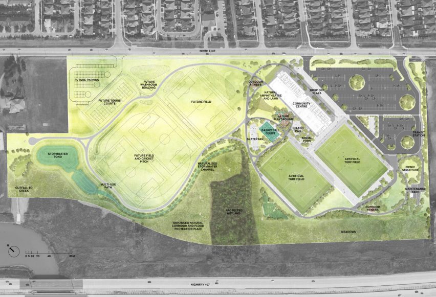Plan of Churchill Meadows Community Centre and Sports Park