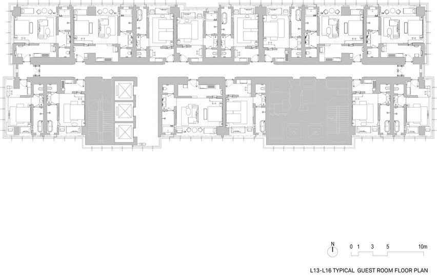 Artyzen hotel Shanghai by Neri&Hu level 13-16 floor plan