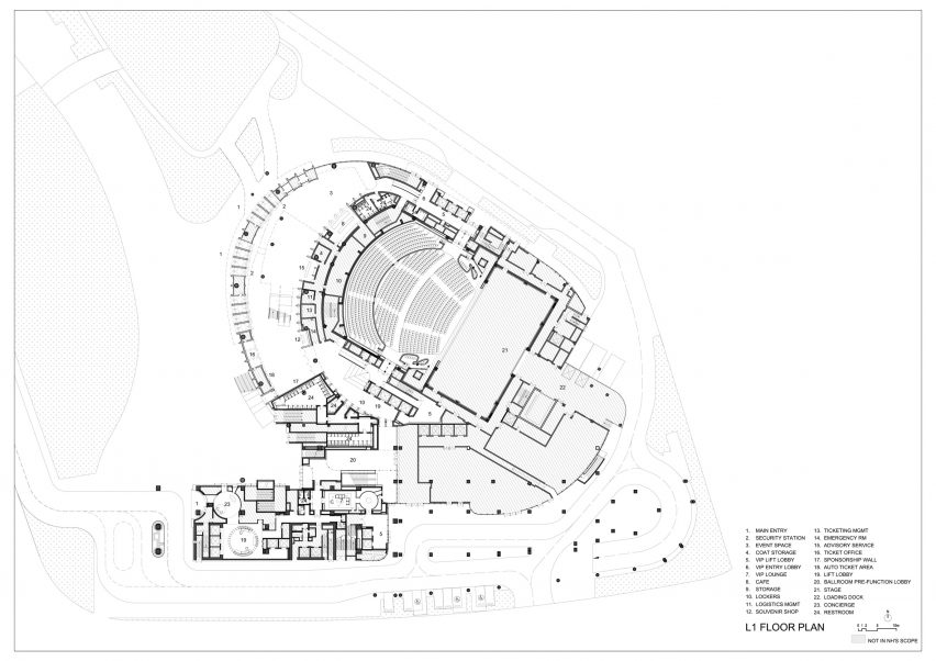 Floor plan of New Bund Performing Arts Centre by Neri&Hu