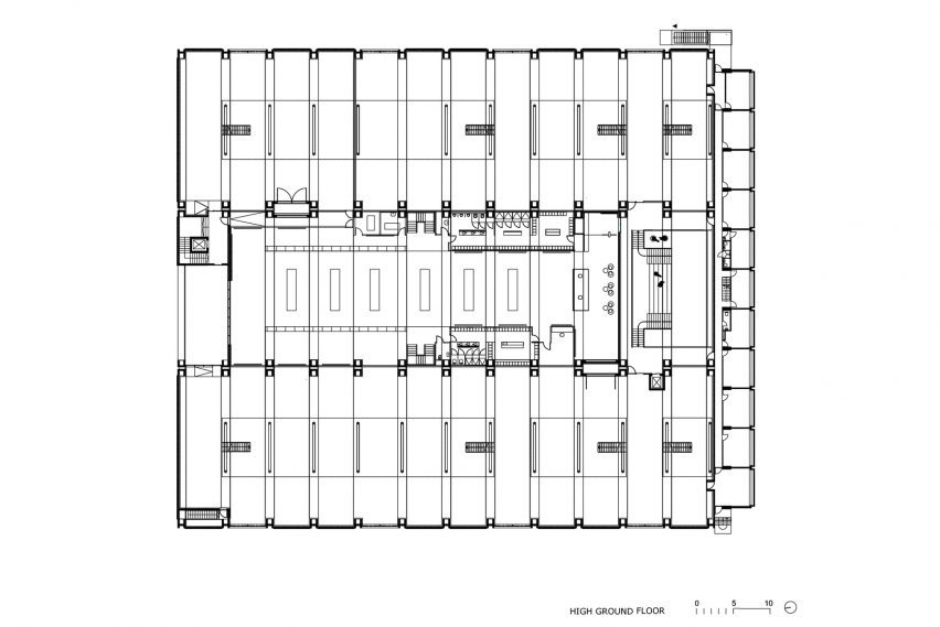 Plan of Mladinska Knjiga Printing House by OFIS Arhitekti