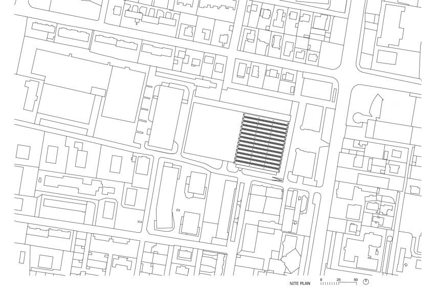 Plan of Mladinska Knjiga Printing House by OFIS Arhitekti