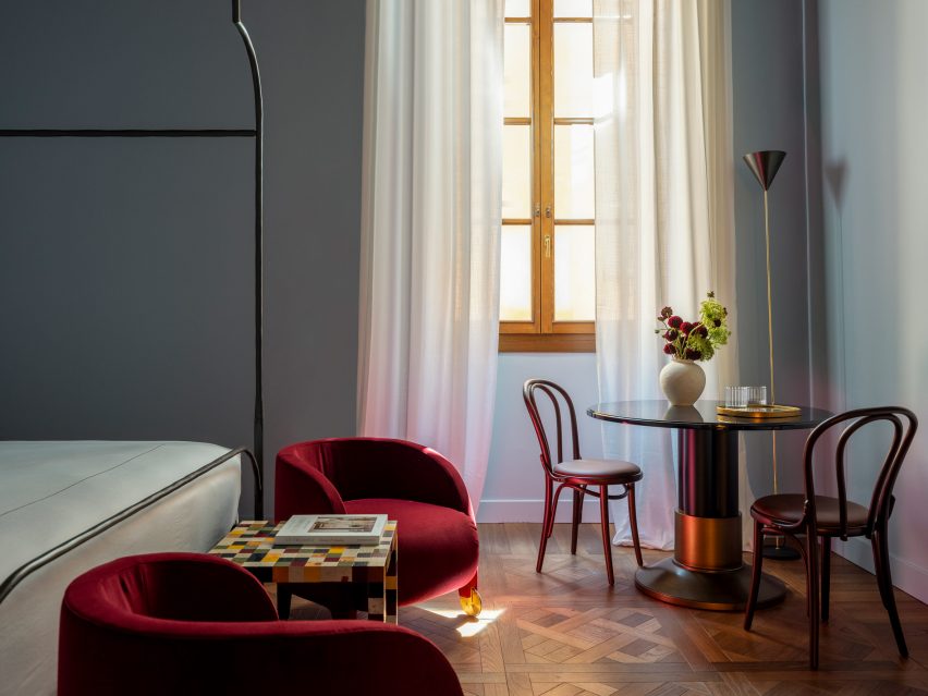 Suite interiors at Palazzo Talia in Rome, Italy